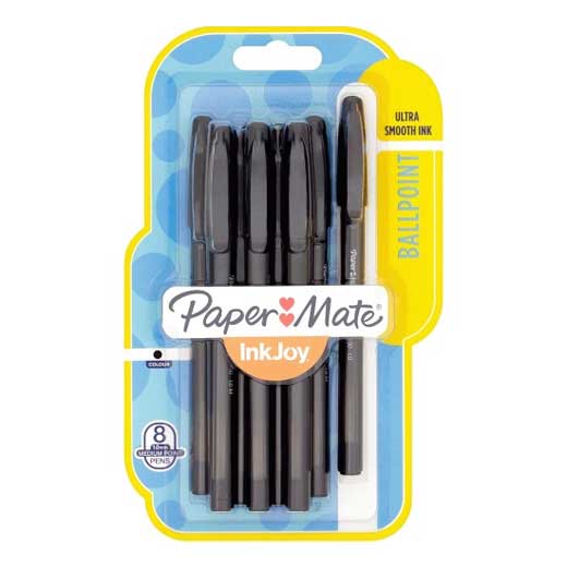 Paper Mate InkJoy 300 Ballpoint Pens, Black (8 Count)